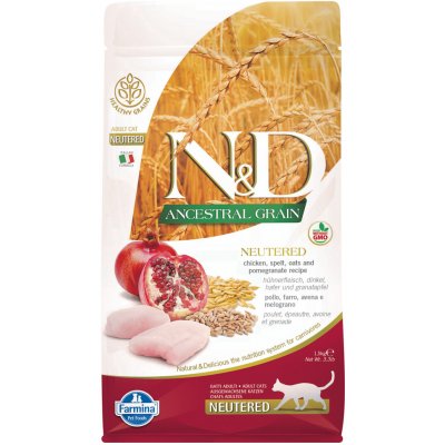 N&D LG Cat Neutered Chicken & Pomegranate 2 x 1,5 kg – Zboží Mobilmania