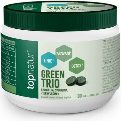 Green Trio spirulinuchlorella a zelený ječmen 180 tablet – Hledejceny.cz