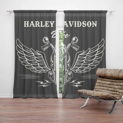 Sablio Závěs Harley-Davidson S křídly: 2ks 140x250cm – Hledejceny.cz