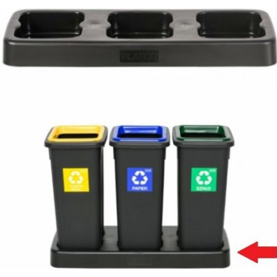 Fit Bin Základna pro koše na tříděný odpad 3 x 20 l šedá – Zboží Dáma