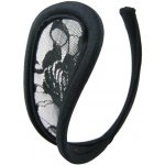 STD Invisible Strapless C-String Transparent Floral Lace Black – Zboží Dáma