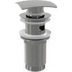Alcaplast - A393 - Výpust umyvadlová CLICK/CLACK G 5/4" s přepadem, hranatá zátka, kov, chrom-lesk – Hledejceny.cz
