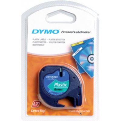 Dymo LetraTag 59425,S0721590 / 91204, S0721640, 12mm x 4 m, černý tisk/zelený podklad, originální páska – Zboží Živě