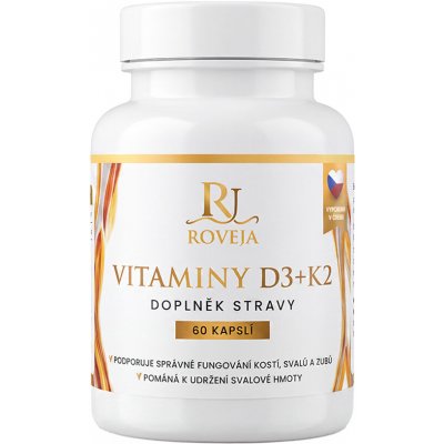 Roveja Vitamin D3 + K2 MK-7 1600 IU s MCT, 60 kapslí – Hledejceny.cz