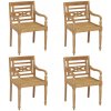 Zahradní židle a křeslo ZBXL Židle Batavia 4 ks masivní teakové dřevo
