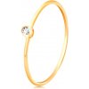Prsteny Šperky Eshop Zlatý diamantový prsten blýskavý čirý briliant v lesklé objímce úzká ramena S3BT505.40