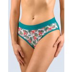 GINA dámské kalhotky klasické širší bok šité s potiskem Disco Bamboo 2 10268P petrolejová lahvová – Zboží Dáma