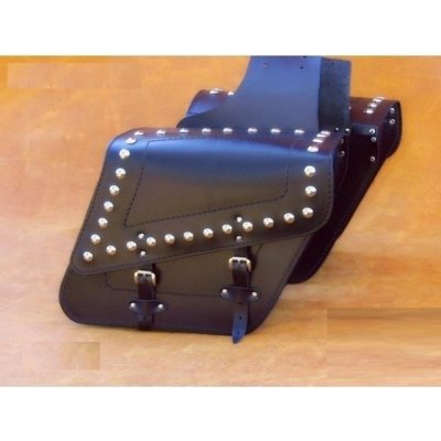 Kožené brašny na moto S28, 28 x 26 x 15cm - nýty a třásně | Zboží Auto