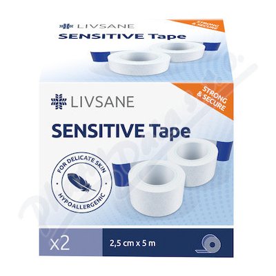 LIVSANE Fixační náplast Sensitive 2,5 cm x 5 m 2 ks