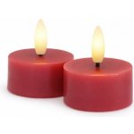 SIRIUS Sada LED čajové svíčky na baterie Sille Tealight, Ø 4,5 × 2,2 cm, švestkové, z pravého vosku, balení 2 ks – Hledejceny.cz