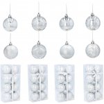 Pro-Tech shop Sada 8 vánočních koulí 6cm stříbrná mix vzorů 69338 – Hledejceny.cz
