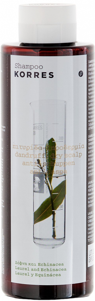 Korres šampon proti lupům s vavřínem a echinaceou a Bio extrakty 250 ml