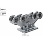 Vozík pro C-profil 80x80x5 mm výškově nastavitelný, 9x ocelové kolečko s ložiskem 6204ZZ, galvanické zinkování – Sleviste.cz