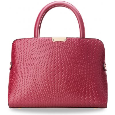 Posh dámská kabelka kufřík s ražením ve stylu hadí kůže růžová – Zboží Mobilmania