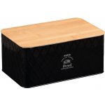 Kesper 18047 Chlebník s prkénkem, černá, 28 x 18 x 13 cm – Zboží Mobilmania