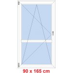 Soft Balkonové dveře s příčkou otevíravé a sklopné Antracit struktura/Antracit struktura levé 90 x 165 cm – Hledejceny.cz