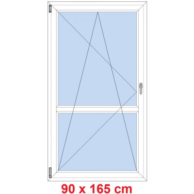 Soft Balkonové dveře s příčkou otevíravé a sklopné Antracit struktura/Antracit struktura levé 90 x 165 cm – Hledejceny.cz