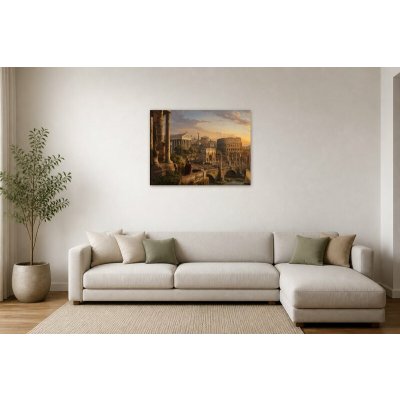 Obraz na plátně – Idealizovaný pohled na starověký Řím 100 × 75 cm – Hledejceny.cz