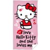 Ručník Carbotex Bavlněná plážová osuška Hello Kitty motiv Love 70 x 140 cm
