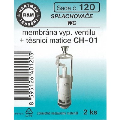 HARTMAN membrána k vypinacímu ventilu WC Bechyně, sada č. 120 – Zboží Mobilmania