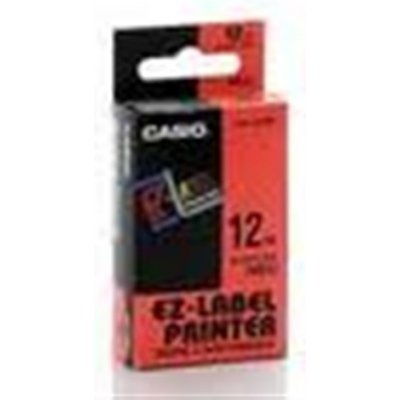 Tonery Náplně Páska Casio XR-12RD1 (Černý tisk/červený podklad) (12mm) – Zboží Mobilmania