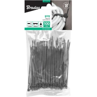 Bradas TS1125100GY Stahovací pásky 2.5x100mm, 100 ks – Zboží Dáma