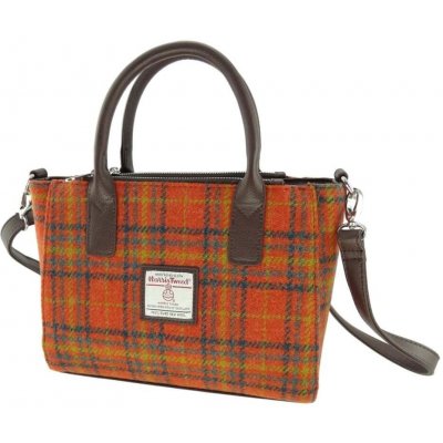 Kabelka Brora Harris Tweed Deep Orange Check