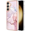 Pouzdro a kryt na mobilní telefon Samsung PROTEMIO 68950 IMD MARBLE Ochranný kryt pro Samsung Galaxy S24 Plus 5G ROSE GOLD