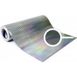 Univerzální hologramová samolepící fólie na metry - čtverečky stříbrné