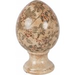 Clayre & Eef Béžové keramické vajíčko s květy Margaus M Ø 12*19 cm – Hledejceny.cz