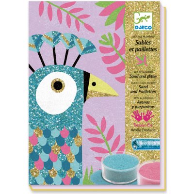 DJECO Obrázky z písku a třpytek: Oslňující ptáci – Zboží Mobilmania
