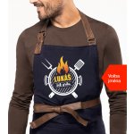 Kariban Zástěra na grilování se jménem Exclusive Šéf grilu Tmavě modrá Navy – Hledejceny.cz