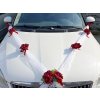 Svatební autodekorace Komplet na auto - květy růže bordo