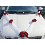 Komplet na auto - květy růže bordo – Zboží Mobilmania