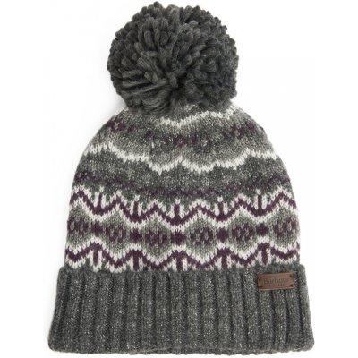 Barbour Case Fairisle Beanie Vzorovaná jemná čepice Black Slate Tartan – Zboží Mobilmania