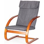 ModernHome Finské houpací křeslo ořech/šedé TXWQM-31 – Zboží Dáma