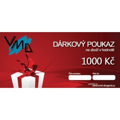 Dárkový poukaz VMD Drogerie na nákup zboží v hodnotě 1000 Kč – Zbozi.Blesk.cz