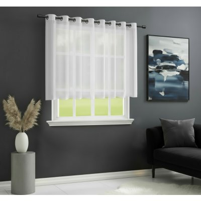 Dekorační krátká záclona s kroužky EDEN bílá 400x110 cm MyBestHome – Hledejceny.cz