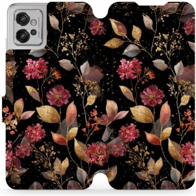 Mobiwear Flipové Motorola Moto G32 V171S Zlatavé lístky a květy – Zboží Živě