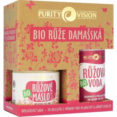 Purity Vision Rose růžová voda 100 ml + máslo z růže 120 ml dárková sada – Zboží Dáma