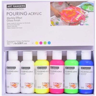 Art Ranger Akrylové barvy 6/1 sada Fluo 6x100 ml PMA06100F-1 – Hledejceny.cz