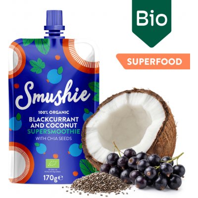 SALVEST Smushie BIO Ovocné smoothie s černým rybízem a chia 170 g – Zboží Dáma