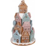 Svítící perníková věž z barevných chaloupek Gingerbread House - Ø 19*28 cm / 3*AAA - Clayre & Eef – Hledejceny.cz