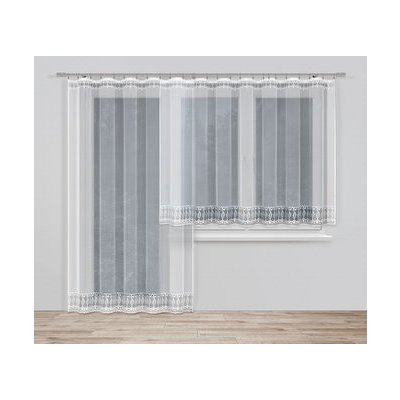 Dekorační žakárová záclona s řasící páskou ESSENCES 250 bílá 200x250 cm MyBestHome – Hledejceny.cz
