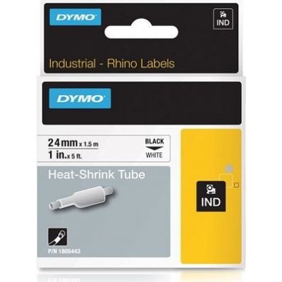 DYMO plochá smršťovací bužírka RHINO D1 24 mm x 1,5 m, černá na bílé, 1805443