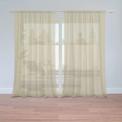 Sablio Záclony Žlutohnědá: 2ks 150x250cm – Hledejceny.cz