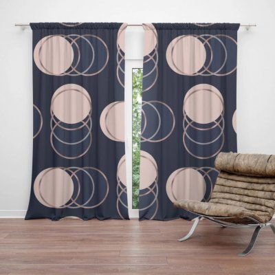 Sablio Závěs Kruhy a puntíky: 2ks 140x250cm – Hledejceny.cz