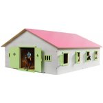 Kids Globe Velká stáj pro koně 1:24 dřevěná růžová 72,5 x 60 x 37,5 cm – Sleviste.cz