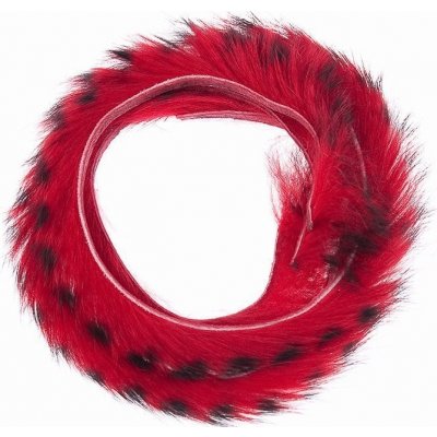 Hends Proužky Králičí Kůže Zonker Barred Red Black 4 mm – Hledejceny.cz