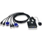 Aten CS-22D 2-port DVI KVM USB mini, integrované kabely – Zboží Živě